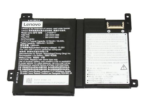 Lenovo Batterie d'ordinateur portable Akku 5B10W51895 11.61 V 1415 mAh Lenovo