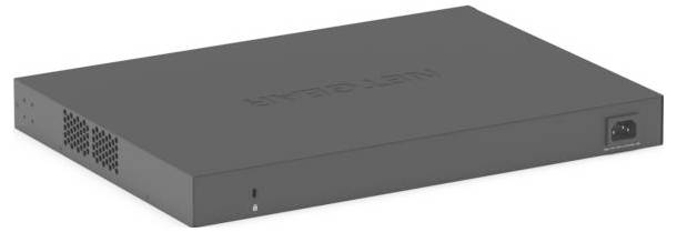 Unité de stockage serveur Lenovo ThinkSystem gris présentée en perspective, avec grilles de ventilation et un port d'alimentation/d'entrée frontal.