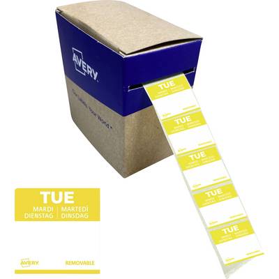 Chaque boîte d'étiquettes de planificateur hebdomadaire amovibles, avec une bande d'étiquettes jaunes « MAR » se distribuant à partir de l'emballage.