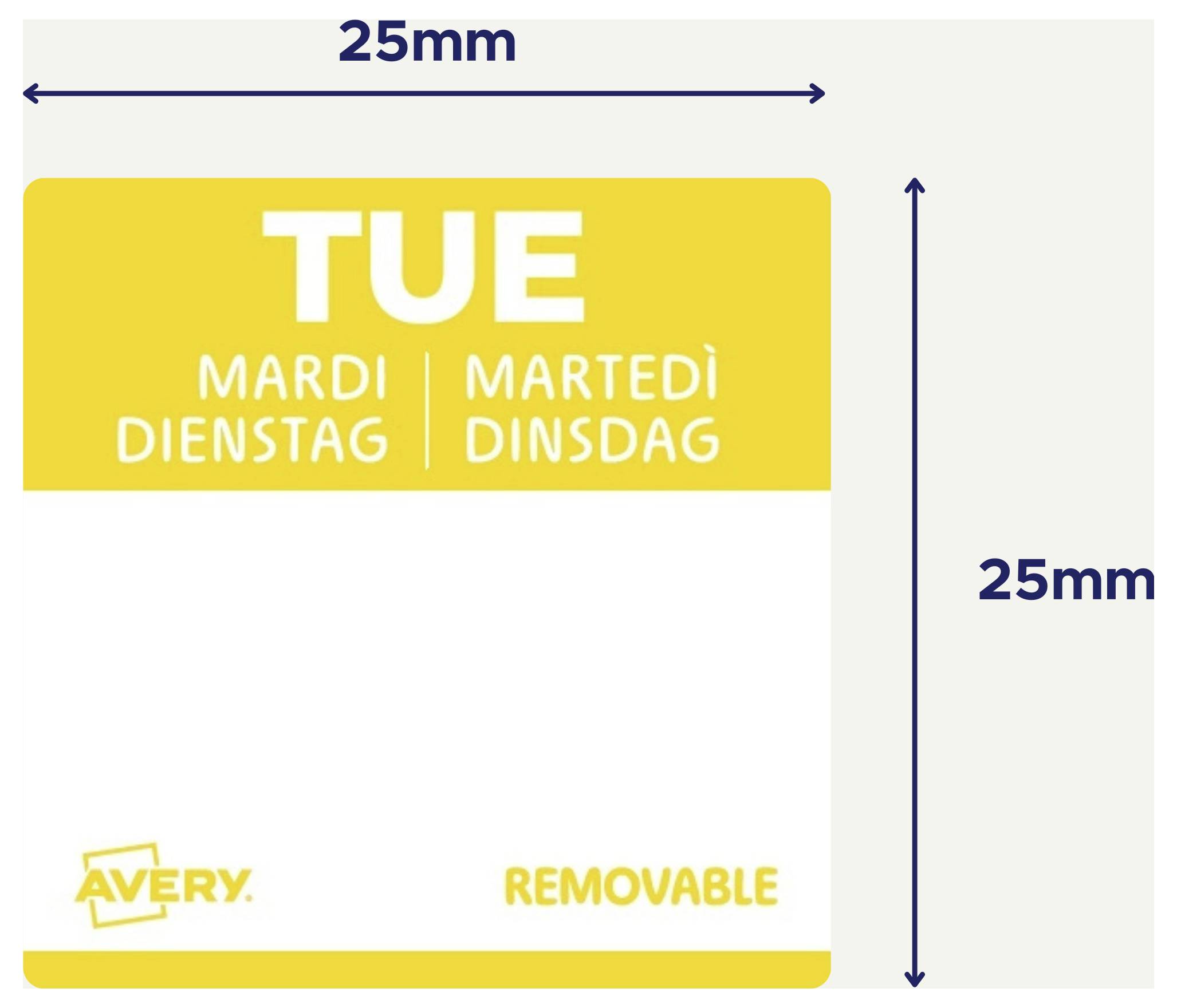 Avery-Zweckform DLSTUEREV-1000 Etiquette multifonctions 25 x 25 mm papier jaune 1 pc(s) décollable inscription à main-1