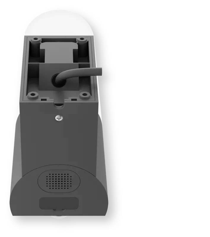 Publicité pour Homematic IP : Une application smartphone pour la vidéosurveillance et l'éclairage extérieur signale un mouvement dans la zone d'entrée ; sceau « Développé en Allemagne ».