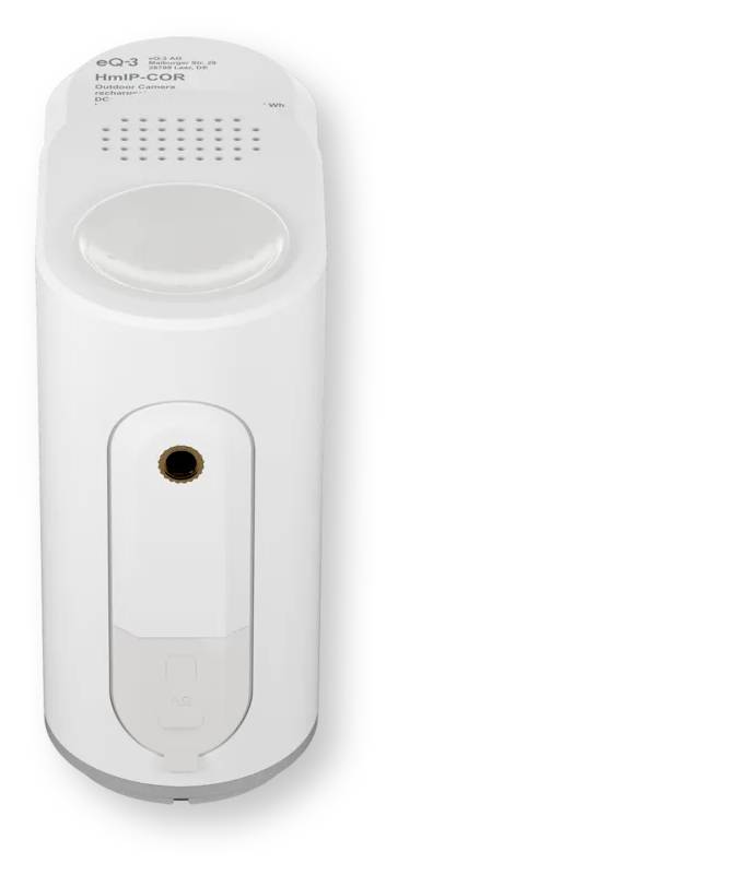 Moniteur de CO2 blanc monté au mur avec écran à sommet arrondi et petit port capteur circulaire sur le devant.