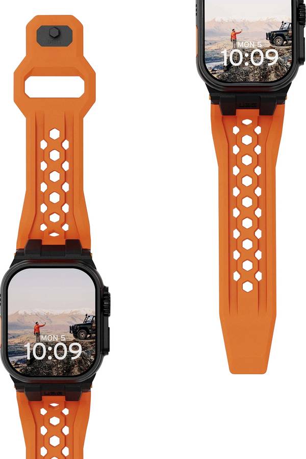 Urban Armor Gear Monarch Strap 42 mm, 44 mm, 45 mm, 46 mm, 49 mm orange, noir-titane Watch Ultra