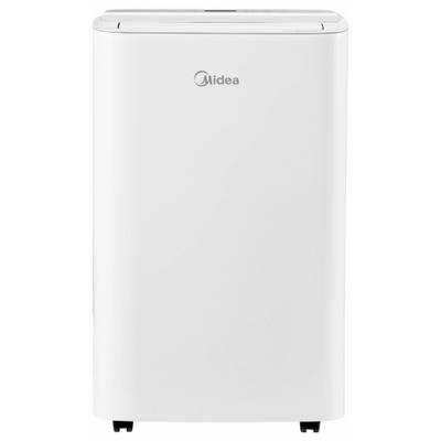 Machine à laver Midea blanche à chargement par le haut, présentée en vue de face avec le couvercle fermé.