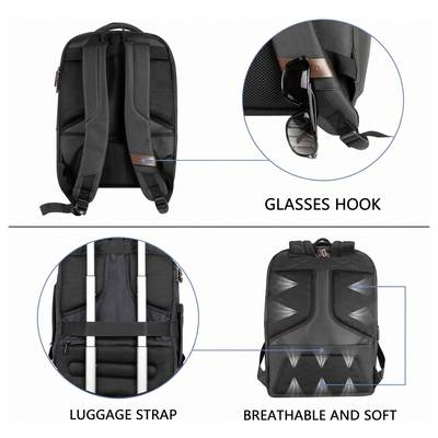 KROSER Sac à dos TSA Friendly Travel Laptop Backpack 17.3 XL Dimension maximale: 43,9 cm (17,3") noir-3
