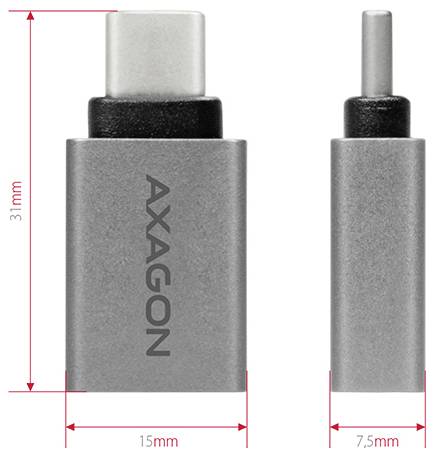 AXAGON USB 3.1 (Gen 2) Adaptateur [1x USB-C® mâle - 1x USB-A femelle] RUCM-AFA 3.1 m-13