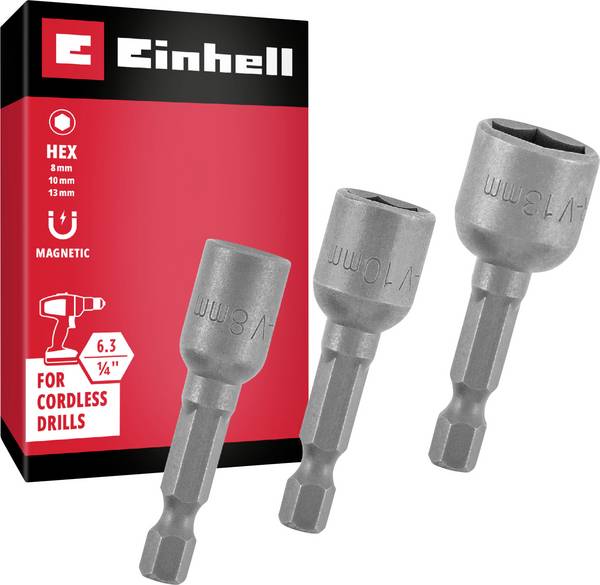 Einhell  135101  Jeu de douilles-embouts  8 - 13 mm     1/4" (6.3 mm)