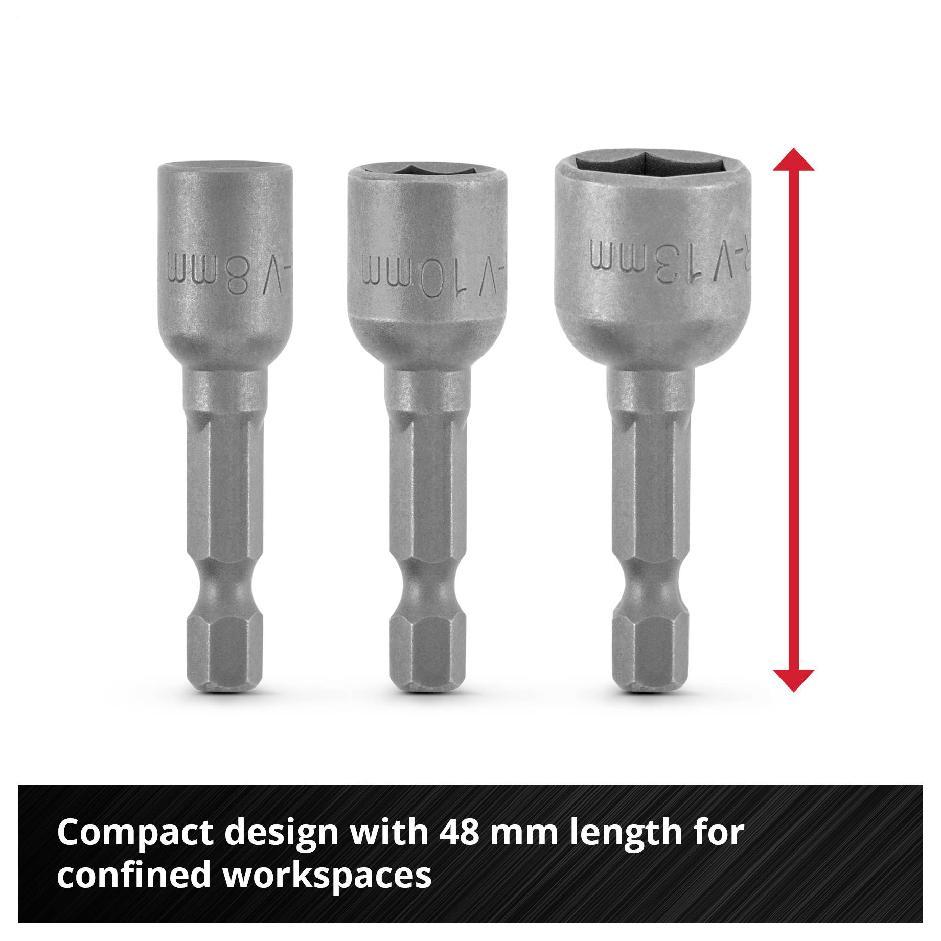 Einhell 135101 Jeu de douilles-embouts 8 - 13 mm 1/4" (6.3 mm)-3