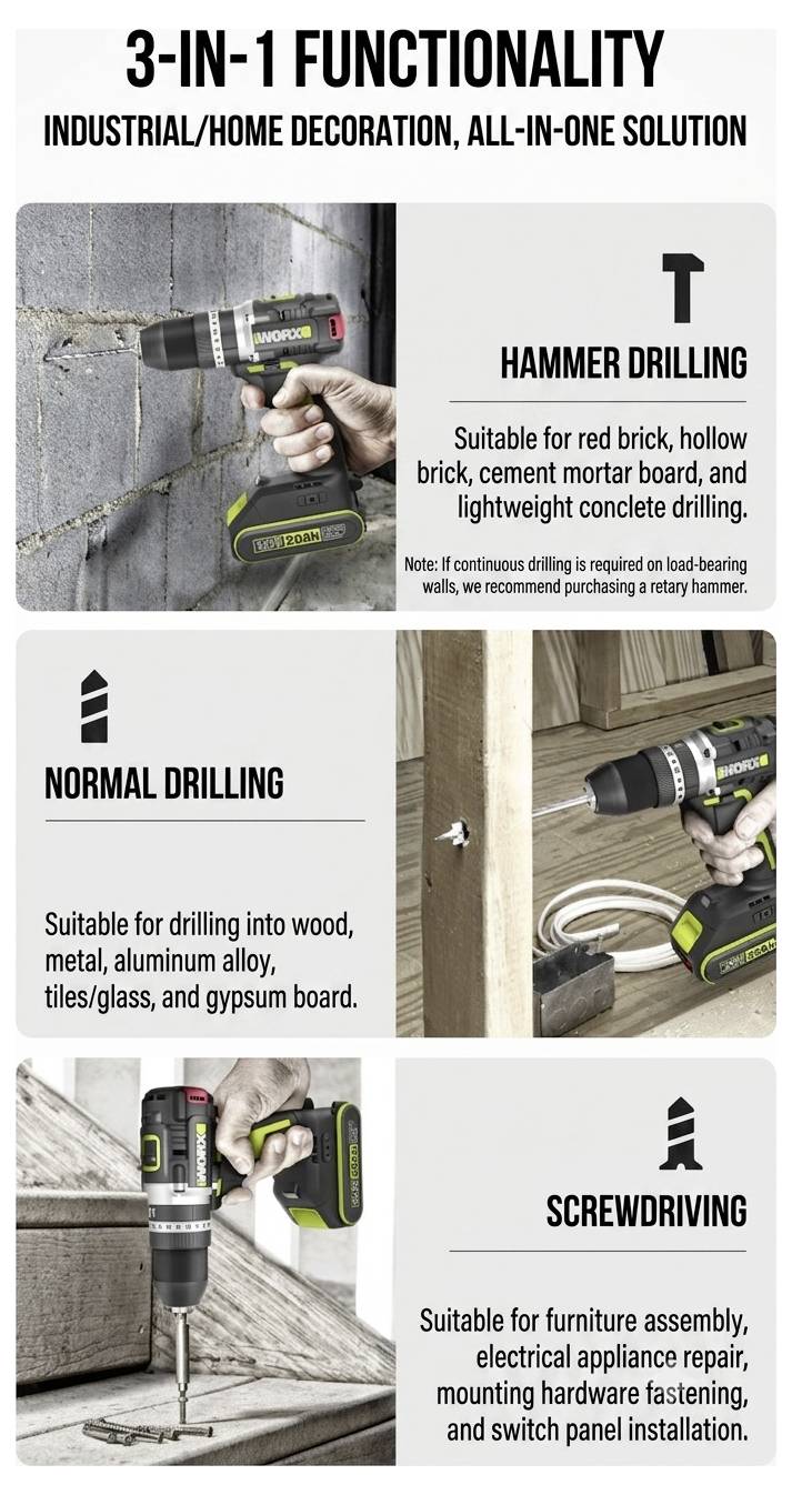Worx Professional -Perceuse à percussion sans fil-11