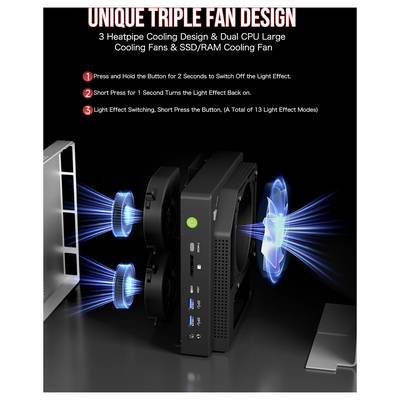 GMKtec Mini PC station de travail, Superordinateur d'IA EVO-X2-2 AMD Ryzen AI Max+ 395 128+2TB DDR5X AMD Ryzen AI Max+ 3-13