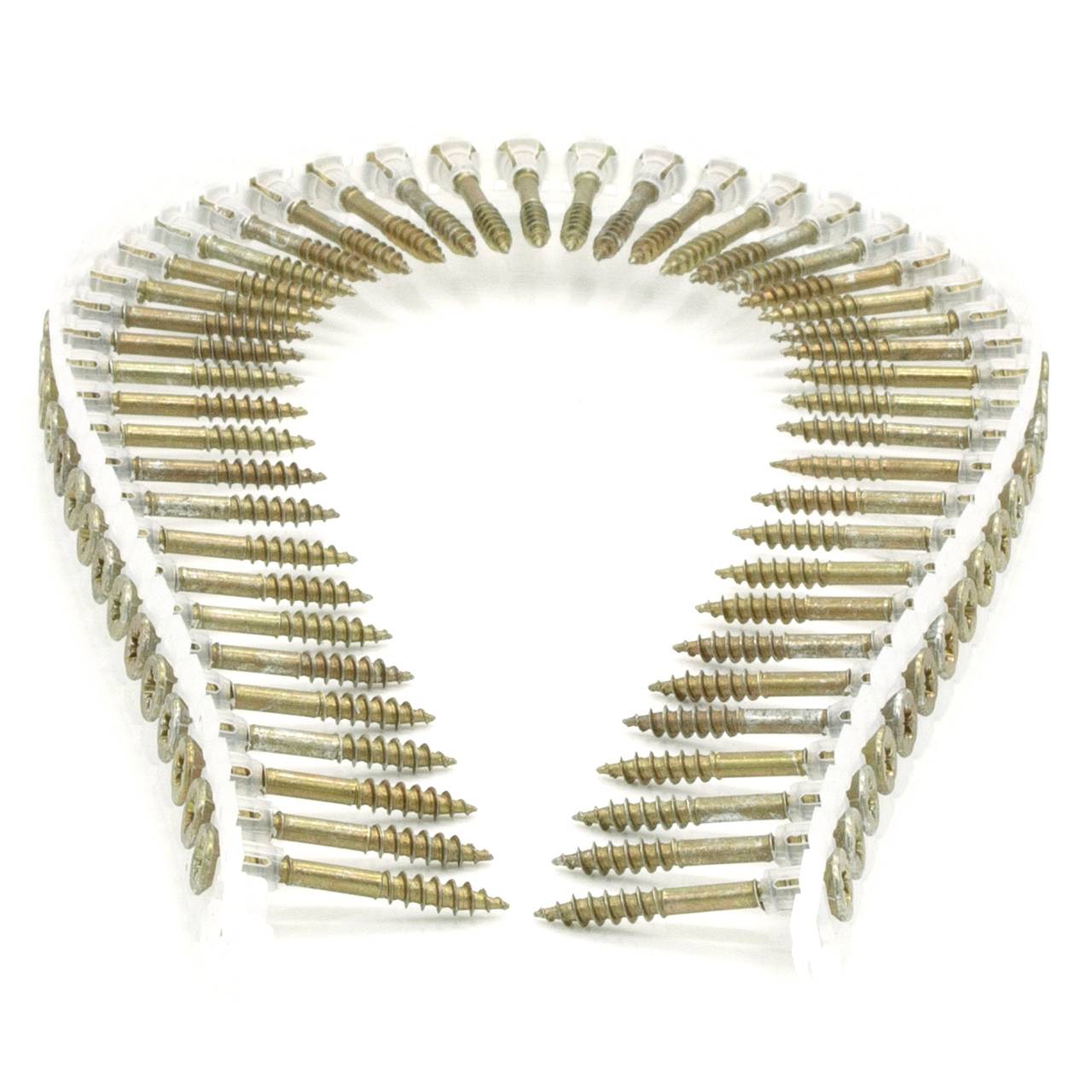 Ensemble de vis disposées en forme de cœur sur un fond blanc.