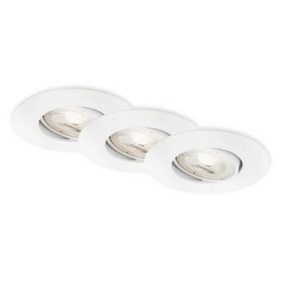 Deux projecteurs encastrés noirs pour plafond avec ampoules blanc chaud sur un fond blanc.