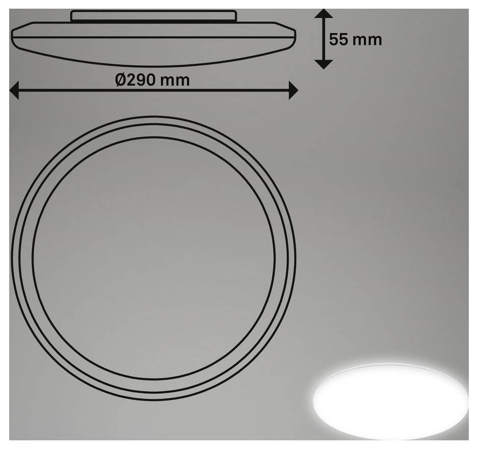 Briloner 3832016 Plafonnier de salle de bain CEE: F (A - G) LED LED 18 W blanc neutre blanc-9