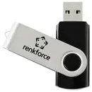 Renkforce RF-USBS-180 1GB USB 2.0 Stick Clé USB 1 GB noir-argent RF-7557590 USB 2.0