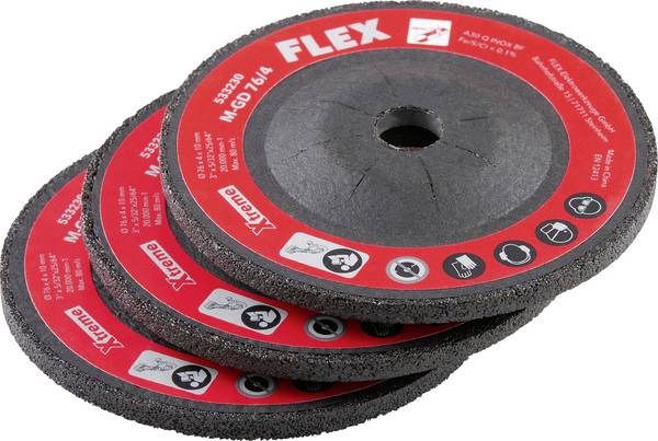Flex 533230 M-GD 76/4 VE3 Disque à ébarber à moyeu déporté Diamètre 76 mm   3 pc(s)