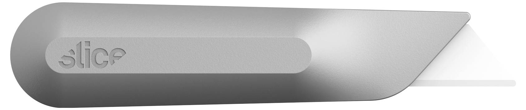 Cisaille à papier de marque Silver Slice avec un manche arrondi et une lame exposée s'étendant vers la droite.