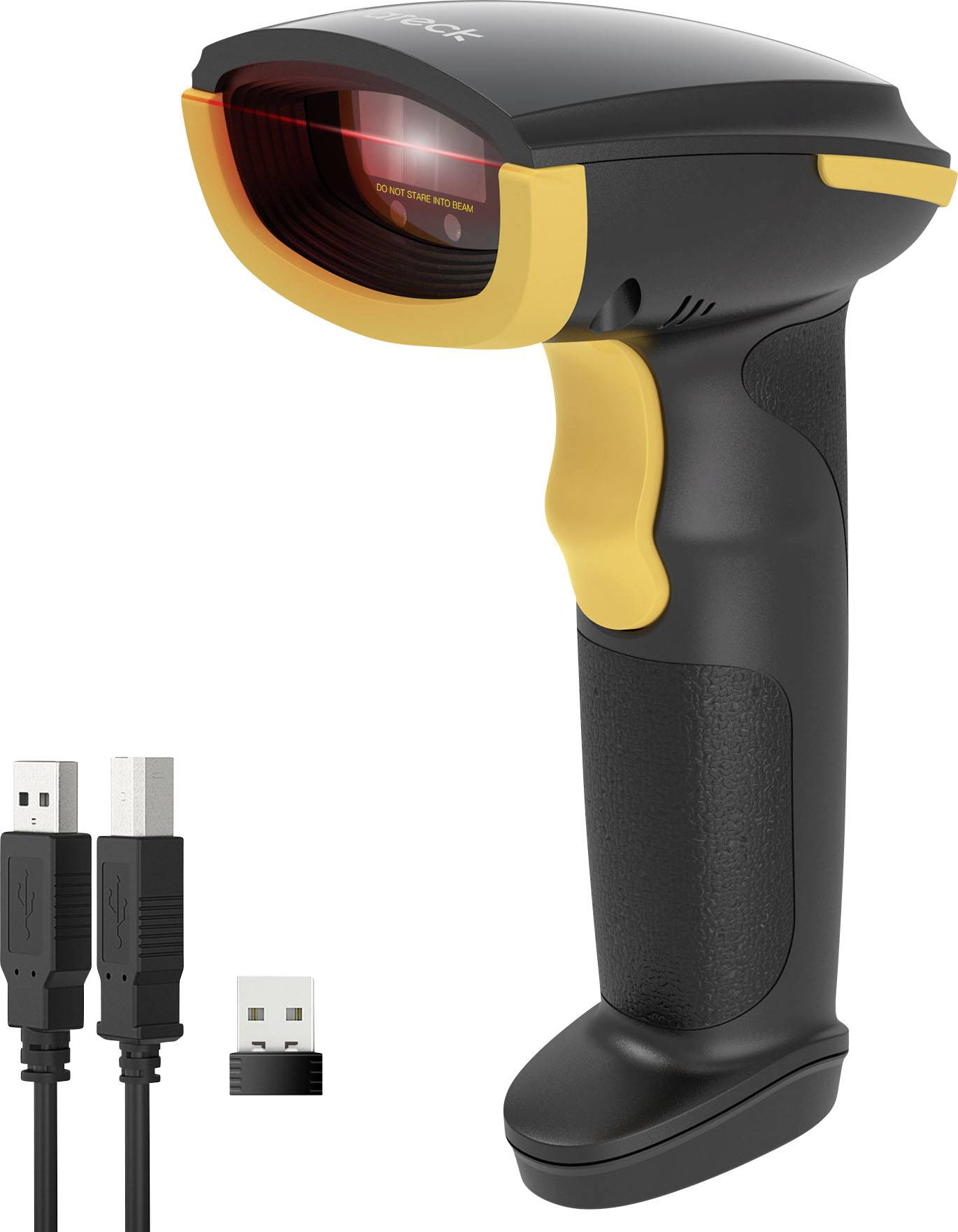 inateck Lecteur de code-barres sans fil 1D Bluetooth® 1D imagerie Black, Yellow scanner à main USB