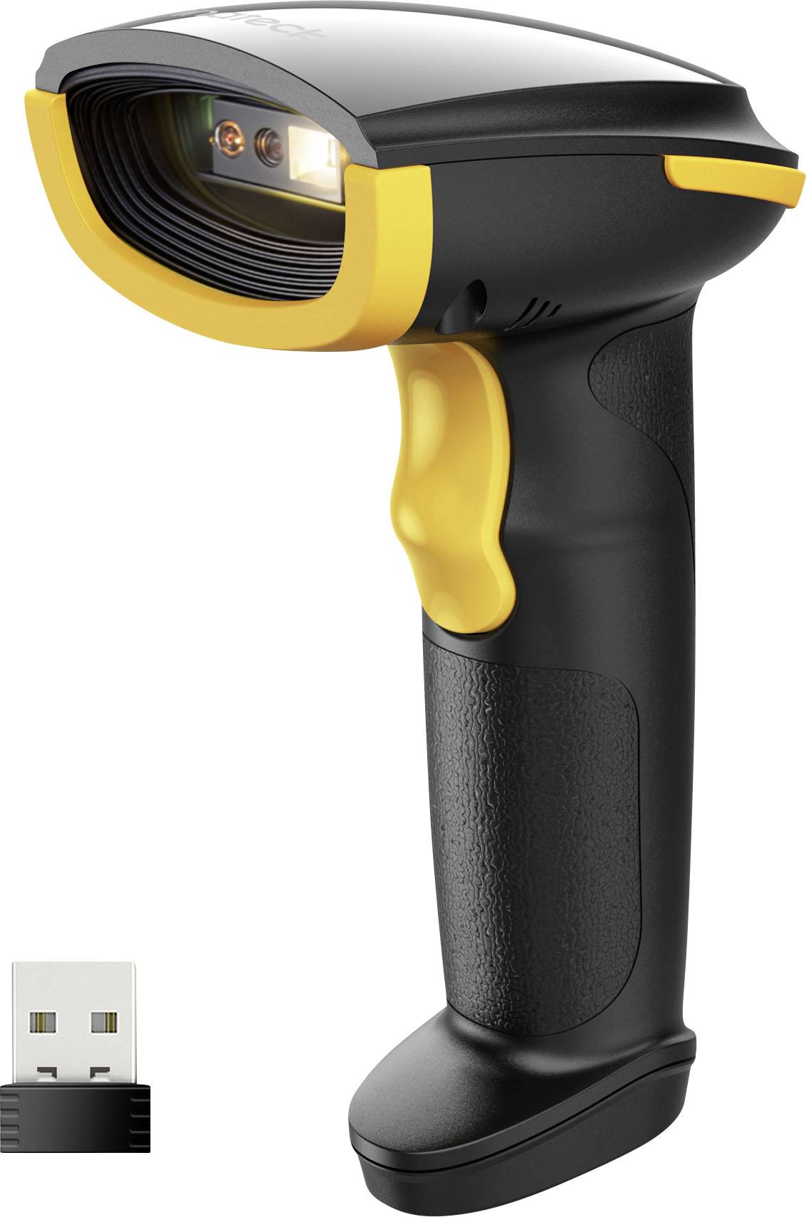 inateck Lecteur de code-barres sans fil 2D Bluetooth®, radio 2D imagerie Black, jaune scanner à main USB