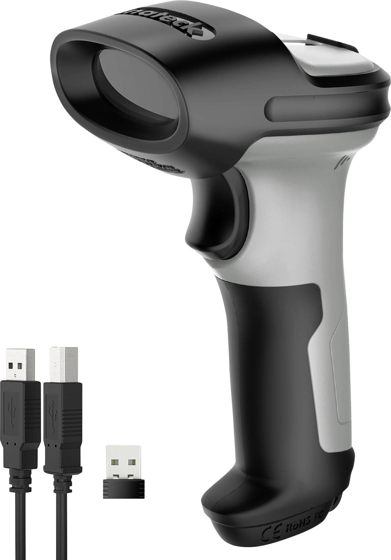 inateck Lecteur de code-barres sans fil 2D Bluetooth®, WiFi 2D imagerie Black, Gray scanner à main USB, Bluetooth, radio 2,4 GHz