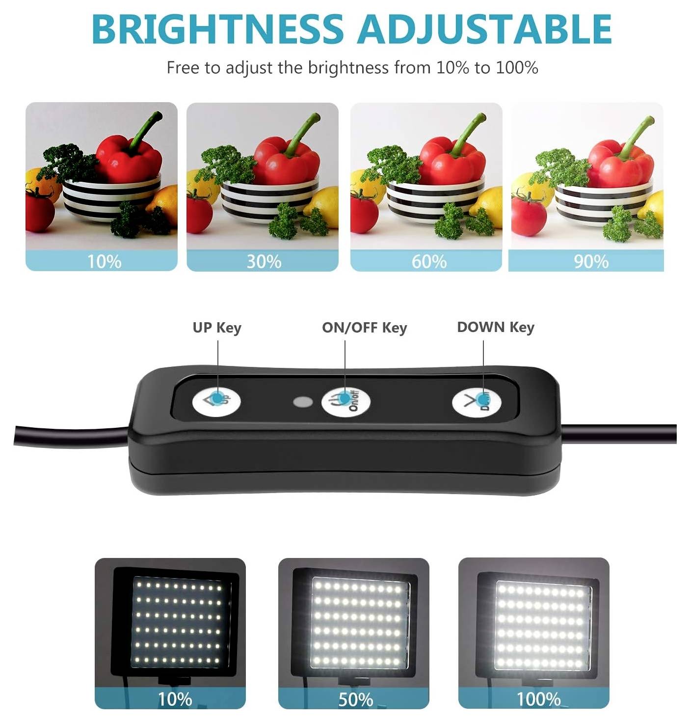 Neewer ZC-10S Torche vidéo LED Nombre de LEDs=132-4
