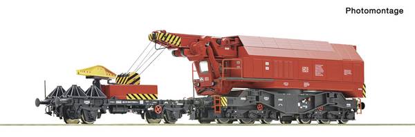 Roco 7310070 Grue rotative numérique ferroviaire H0 (DCC) La Deutsche Bahn avec de véritables fonctions opérationnelles
