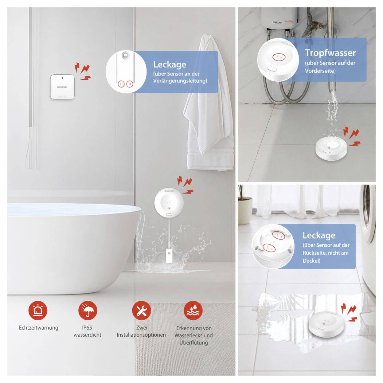 Wisualarm DHI-HY-WL13A-R8 DHI-HY-WL13A-R8 Détecteur d'eau sans fil interconnectable à pile(s)-4