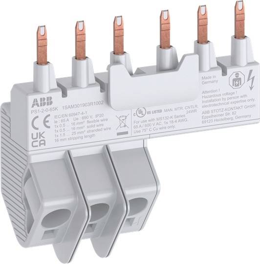 ABB 1SAM301903R1002 Rail de collecte PS1-2-0-65K. Rail collecteur gris 8 mm² 65 A 1 pc(s)-0