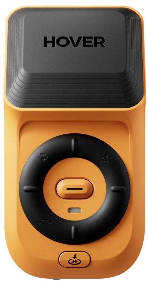 Contrôleur intelligent HOVER orange et noir avec un pavé directionnel circulaire central et un bouton d'alimentation, présenté en vue de face.