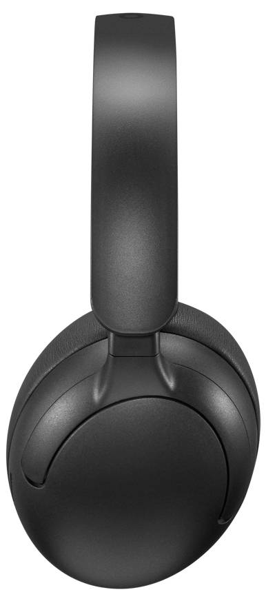 Casque audio noir supra-auriculaire présenté de face sur fond blanc.