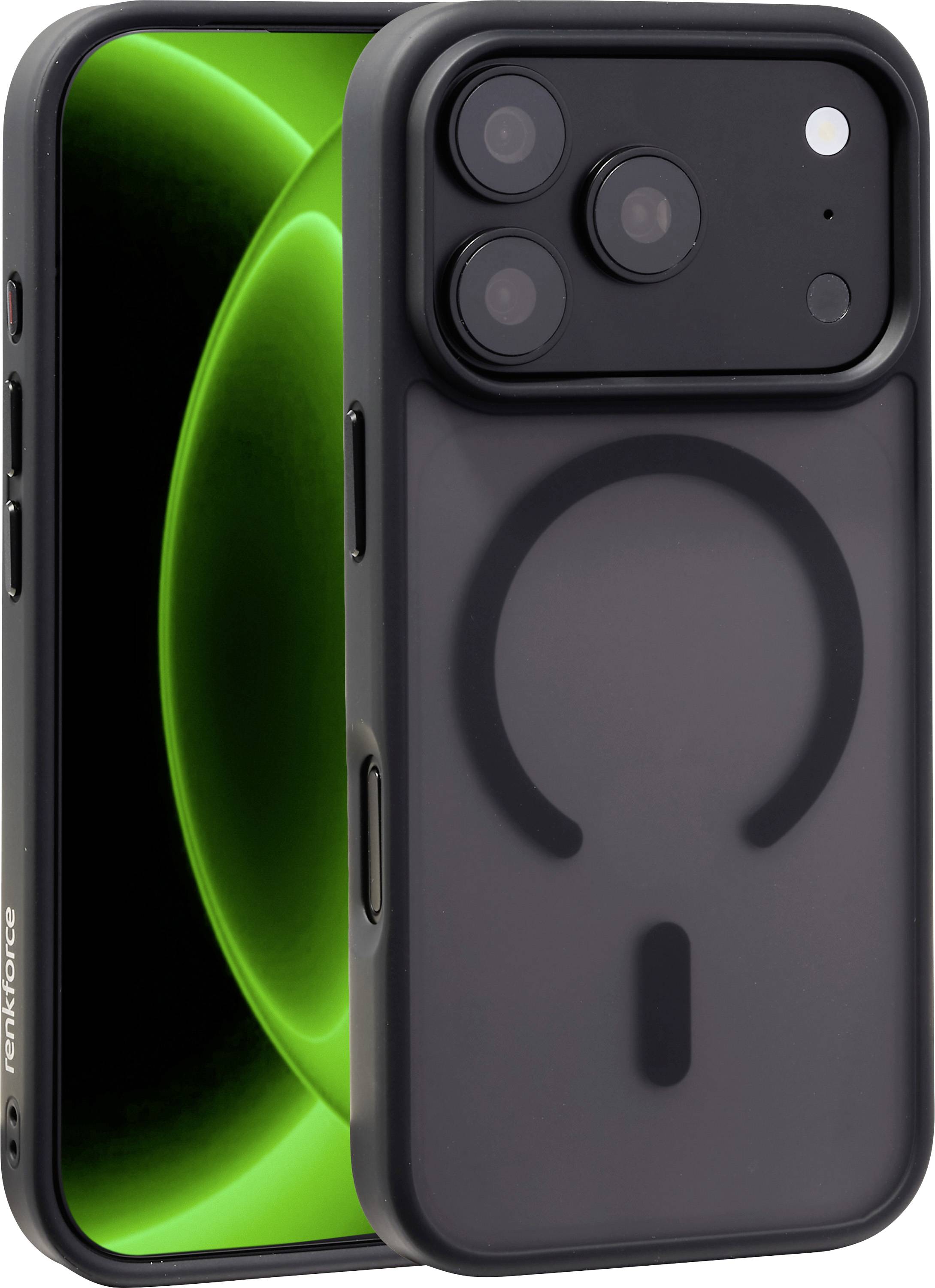 Renkforce iPhone 18 PRO Black Coque arrière Apple iPhone 18 Pro Black, translucide chargement par induction, compatible 