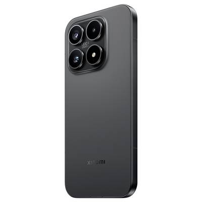 Vue arrière d'un smartphone Xiaomi noir montrant un grand module de caméra carré avec quatre objectifs et la marque Leica.