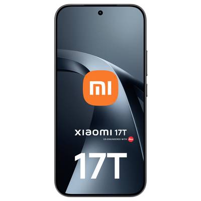 Vue de face d'un smartphone Xiaomi 17T, montrant le logo « mi » et la marque « Xiaomi 17T » sur l'écran.