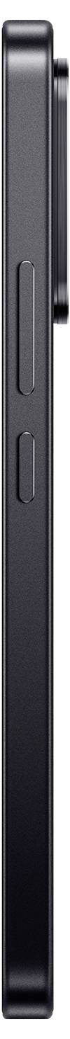 Vue latérale d'un smartphone noir montrant les boutons latéraux et le profil mince.
