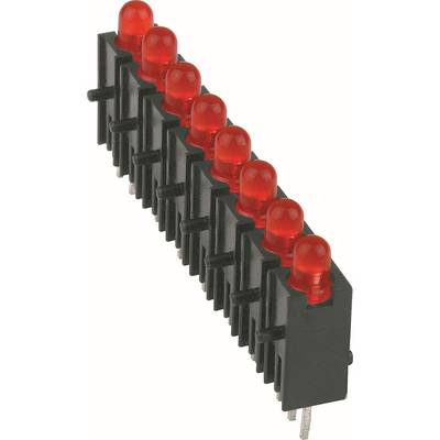 Rangée de voyants indicateurs LED rouges sur un connecteur d'en-tête de carte de circuits imprimés noire