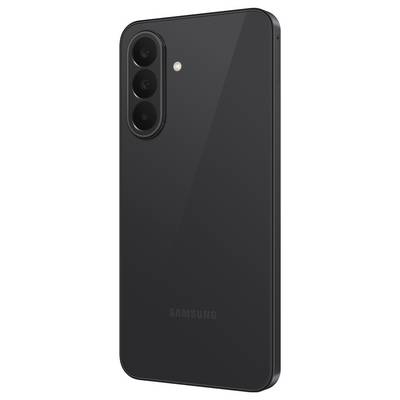 Vue arrière d'un smartphone Samsung noir avec trois caméras arrière dans un module vertical et un flash.