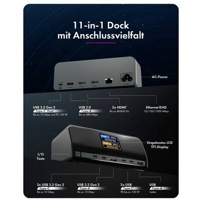 ICY BOX Station d'accueil USB-C® Heart Dock 2300 écran intégré, alimentation USB-C®-7