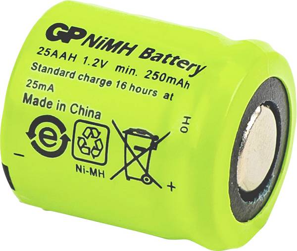 GP GPIND25AAHC1 Pile rechargeable spéciale 1/3 LR6 (AA) flat-top NiMH 1.2 V 250 mAh 1 pc(s)