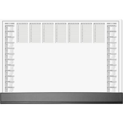 Tableau de planification annuelle vierge avec petits calendriers mensuels pour 2027 à gauche et 2028 à droite, et colonnes de jours de la semaine en haut.