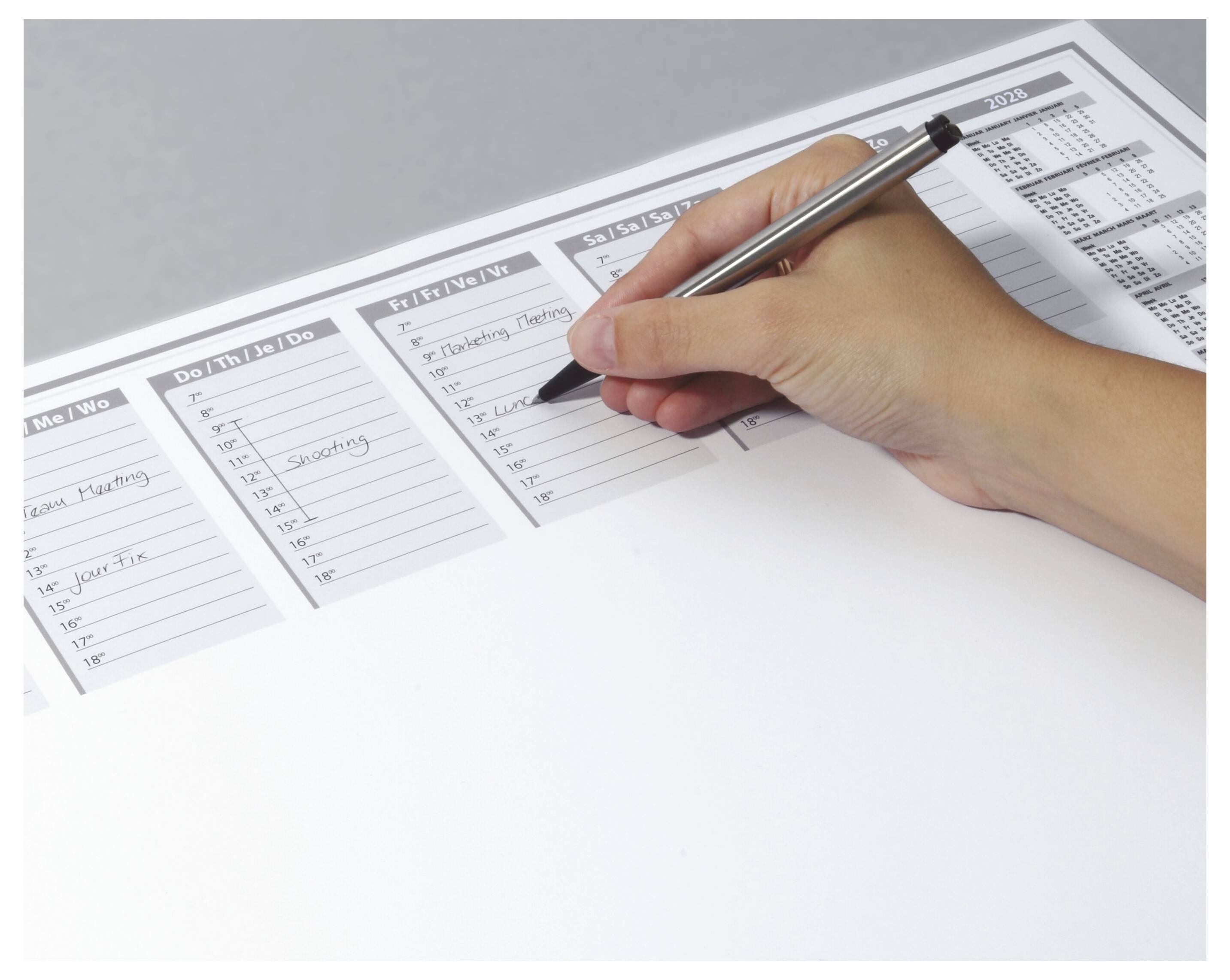 Sigel H7365 Sous-main calendrier 2 ans, planning hebdomadaire 2027, 2028 baguette de protection noire (l x H) 59.5 cm x -2