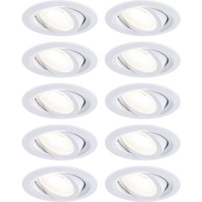 Huit projecteurs encastrés LED blancs disposés en deux colonnes sur un fond blanc.
