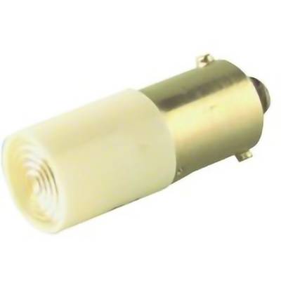 Ampoule cylindrique blanche avec une base métallique présentée sur un fond blanc uni.