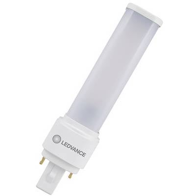 Ampoule CFL enfichable LEDVANCE avec tube translucide et socle blanc sur fond blanc.