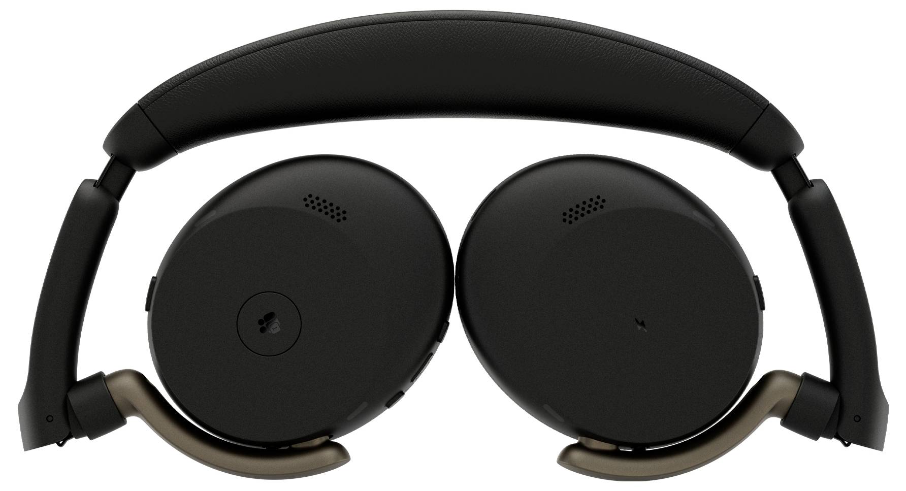 Casque audio noir supra-auriculaire avec arceau incurvé et grandes écoutilles circulaires présenté sur un fond blanc.