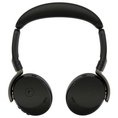 Casque audio noir supra-auriculaire avec arceau rembourré et écouteurs circulaires sur fond blanc.