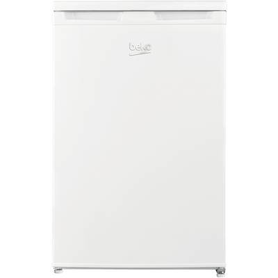 Congélateur armoire Beko blanc avec une seule porte et une poignée encastrée, présenté de face sur un fond uni.