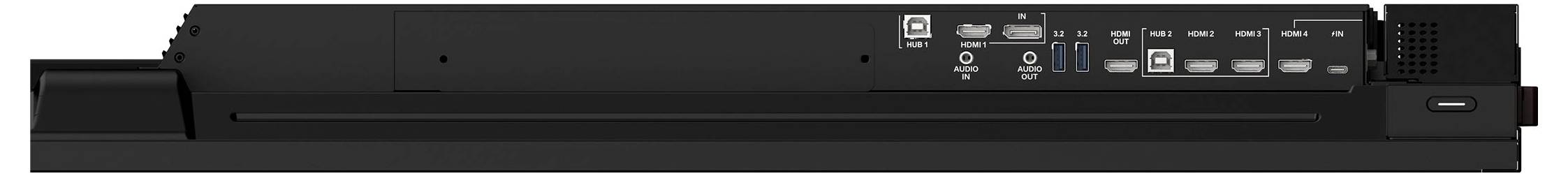 Vue de face d'un projecteur Epson noir, montrant les aérations, les boutons de commande, les voyants indicateurs et les ports d'entrée le long du bord supérieur.