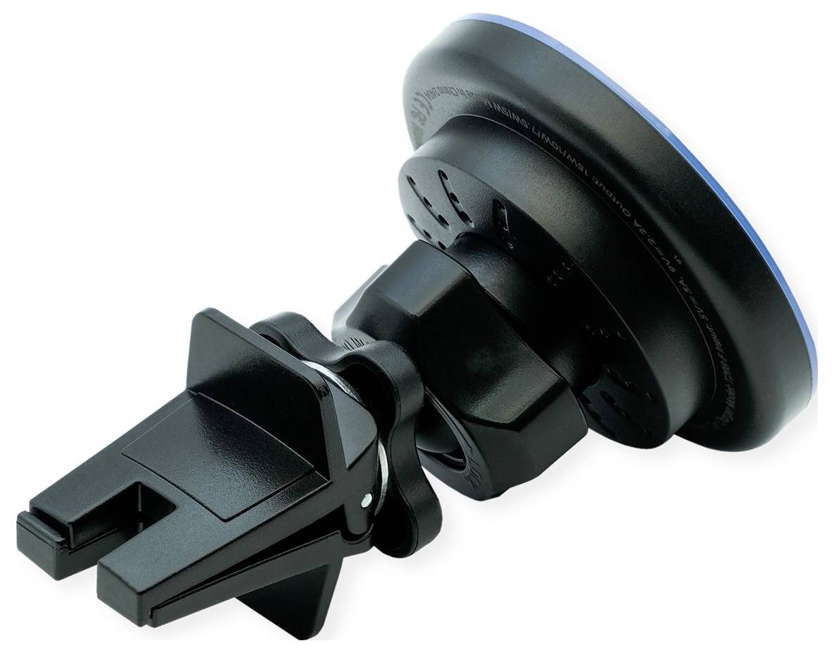 Support de téléphone pour voiture noir avec ventouse pour fixation au pare-brise ou au tableau de bord.