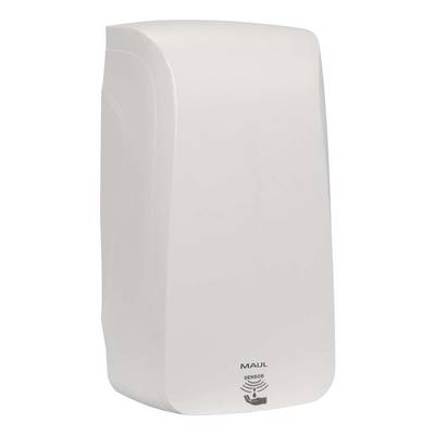 Sèche-mains blanc murale avec logo « MAUL SENSOR » sur la façade.