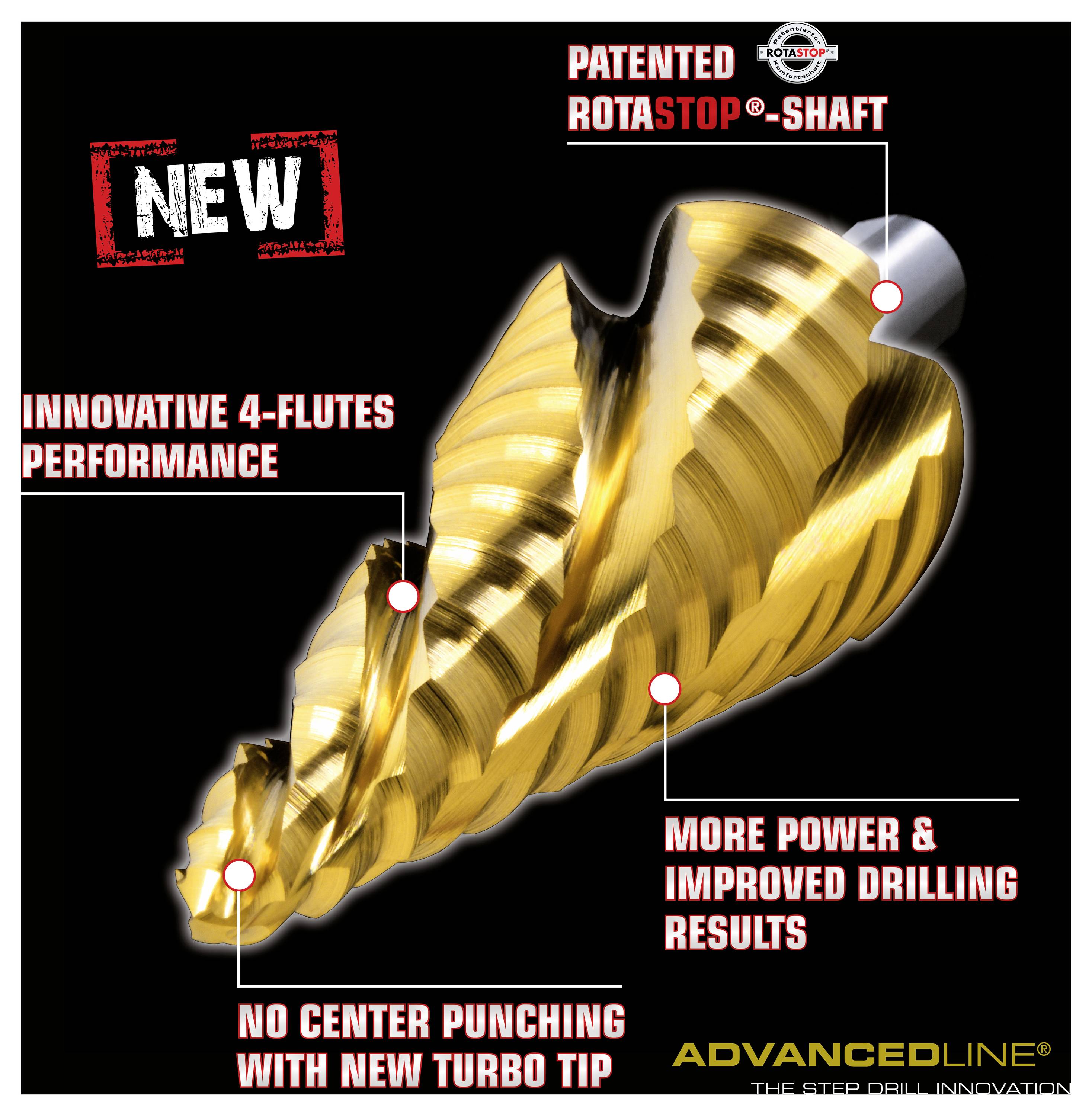 Exact 07063 Advanced LINE HSS TiAIN Foret étagé TiAIN tige à 3 surfaces 1 pc(s)-2