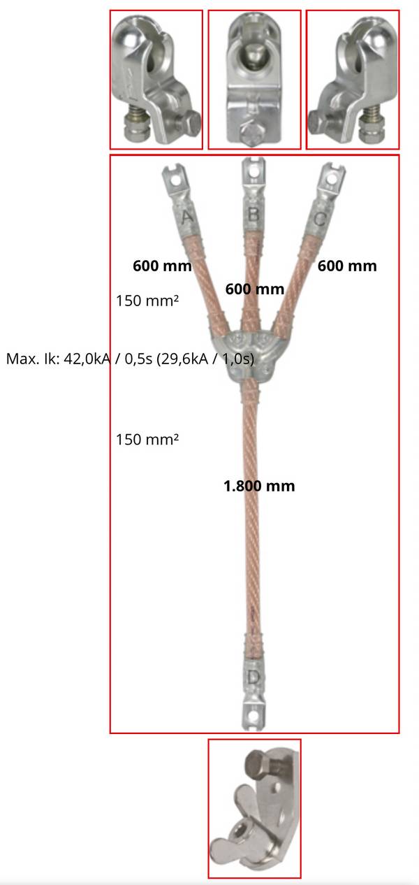 DEHN VAB3PJV VAB3PJV Câble de mise à la terre et en court-circuit    1 pc(s)